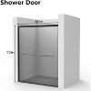 Zevemomo56"-60"Wx72"H Double Sliding Shower Door,with1/4" (6mm)Thick Clear Tempered Glass,Silent Soft-Close Shatterproof, Stainless Steel Handle Black - 3 of 4