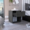NicBex Modern Nightstand with Drawer and Open Bookcase  Minimalist Bedside Table End Table for Bedroom, Living Room - 3 of 4