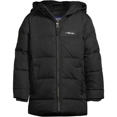 Lands' End Kids ThermoPlume Fleece Lined Parka - Large - Black