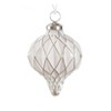 YOOCOZZ Classic Household Christmas Holiday Decoration 6 Set, 4.3" Xmas Tree Ornaments Ball,  White Unique Shape Glass Xmas Decorative Hanging Ball - 3 of 4