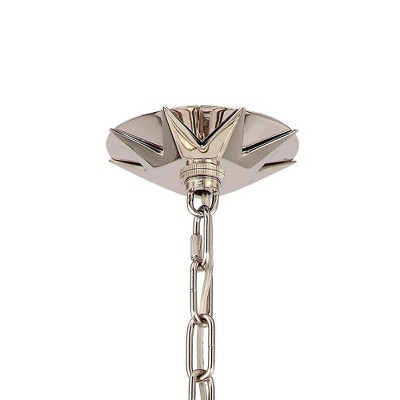 Elegant Carson Polished Nickel 6-Light Crystal Chandelier