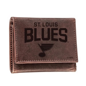 Evergreen NHL St. Louis Blues Brown Leather Trifold Wallet Officially Licensed with Gift Box - 1 of 1