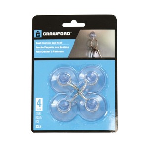Crawford Small Plastic Suction Cup Hook 4 pk (Case of 12) - 1 of 1