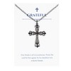 Anna-Kaci Black & Silver Gunmetal Crystal Cross Necklace with Religious Message Card & Envelope Jewelry Gift - 2 of 4