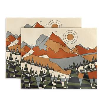 Nadja Wild Abstract Landscape 3 Placemats - Deny Designs
