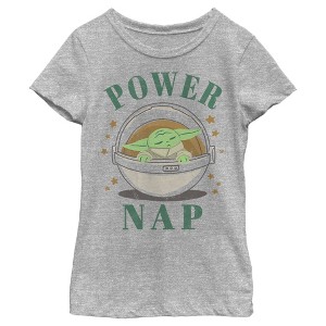 Girl's Star Wars The Mandalorian The Child Power Nap Bassinet T-Shirt - 1 of 4