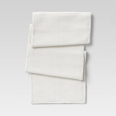 Photo 1 of 72&#34; x 14&#34; Cotton Solid Table Runner White - Threshold&#8482;