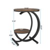 SEVOBAL End Tables Round Two Tier Accent Table with Geometric Frame and Storage Shelf for Living Room Bedroom , Brown Black, 23.62"*26.77"*5.51" - 2 of 4