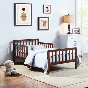 Dronkon Wood Toddler Bed Walnut - 1 of 4