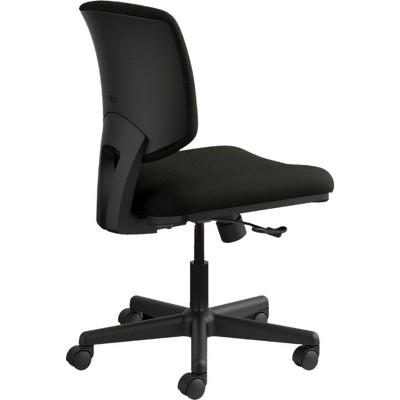 Black Leather Adjustable Task Office Chair with Swivel