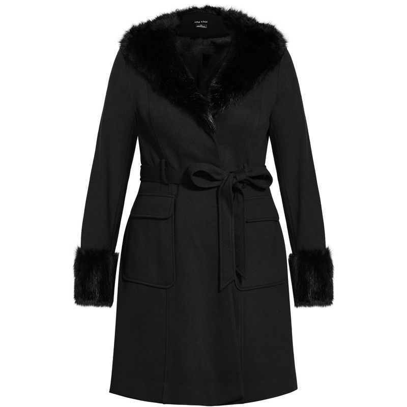 Women's Plus Size Make Me Blush Coat - black | CITY CHIC, 3 of 4