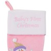 Northlight 21" Light Pink Baby's First Christmas Velveteen Snowmen Christmas Stocking - 3 of 4
