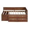 PAGED Twin Size Daybed Modern Wooden Bed Frame Simple Sofa Bed with 4 Drawers and Open Storage Shelves for Bedroom - 4 of 4