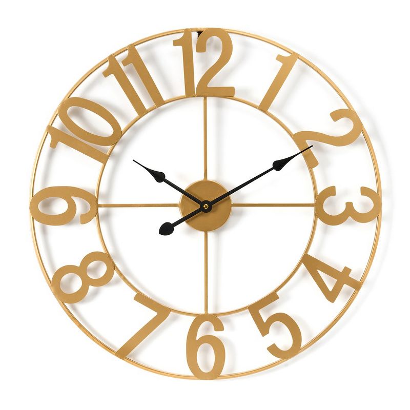 Sorbus Large Wall Clock for Living Room Decor - Numeral Wall Clock for Kitchen - 24 inch Wall Clock Decorative (Gold), 1 of 8