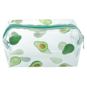 Unique Bargains Portable PVC Clear Makeup Bag Avocado Green 1 Pc - 1 of 4