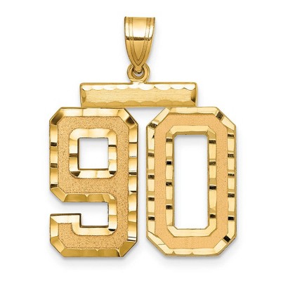 Black Bow Jewelry 14k Yellow Gold, Varsity Collection, Large D/C Pendant Number 90
