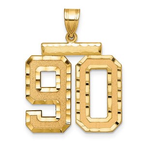 Black Bow Jewelry 14k Yellow Gold, Varsity Collection, Large D/C Pendant Number 90 - 1 of 3