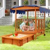 Costzon Kids Sandbox with Wooden Playhouse, Detachable Panels, Spacious Outdoor Sandpit for Boys & Girls to Play Under the Sun (Backyard) - 2 of 4
