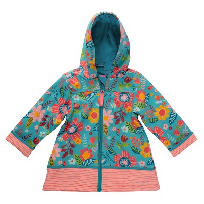 Stephen Joseph Baby Girls Raincoat - Colorful Waterproof Jacket With Fun Patterns