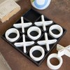 Wooden Tic-Tac-Toe Game 2"H, Black Distressed Painted Wood By Kalalou - 3 of 3