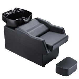 Ainfox Salon Sink Hair Wash Chair Shampoo Station, Barbershop Beauty Spa Massage Hairdressing Equipment - 1 of 4