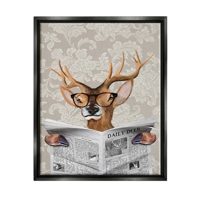 Stupell Industries Deer Reading Newspaper With Big Glasses : Target