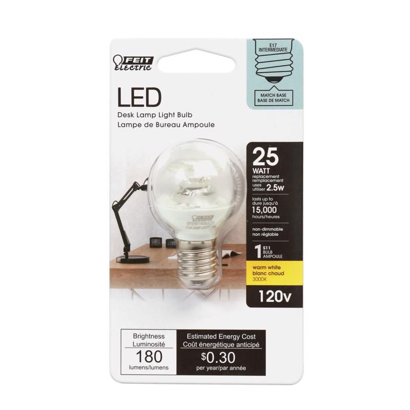 Feit Electric S11 E17 (Intermediate) LED Bulb Warm White 25 Watt Equivalence 1 pk, 1 of 2