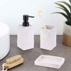 Evideco French Home Goods Modern Square Resin Stone Effect Bathroom Tumbler – Versatile Toothbrush Holder, Makeup Brush Cup and Countertop Organizer - 4 of 4