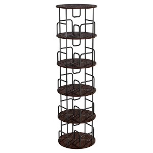KTMBDW 5-Tier Rotating Bookshelf, Freestanding Corner Bookshelf, 360° Spinning Bookcase, Industrial Style Storage Rack, for Living Room - 1 of 4