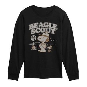 Boys' - Peanuts - Scout Fire Long Sleeve Graphic T-Shirt - 1 of 4