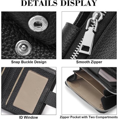 Clotth Women's RFID Blocking PU Leather Wallet - Large Capacity Bifold Wallet with Zipper Pocket,Compact Lightweight for Travel & Daily Use - image 5