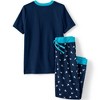 Lands' End Kids Short Sleeve Top and Jogger Bottom Pajama Set - 2 of 3