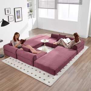 MOONMISS Convertible Corduroy Folding Sofa Bed, with Fixed Frame and Pillow Back Handrail, Folding Memory Foam Bed For Dormitory,Apt - 1 of 4