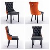 Set of 2 American PU Leather Upholstered Dining Chairs with Wooden Frame Nailhead Trim and Velvet Back, Kitchen Side Chairs-Koiai - 4 of 4