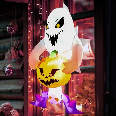 SYNCFUN 4.5/6 FT Halloween Inflatable Flying Ghost Broke Out from Window Inflatable Cute Ghost for Halloween Outdoor, Yard, Garden, Lawn Decoration