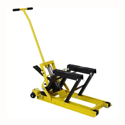 Hydraulic Motorcycle Scissor Lift Jack, 1500 lbs Capacity ATV Scissor Lift Jack Portable Motorcycle Lift Table 4 Wheels for Bikes ATV UTV Powersports
