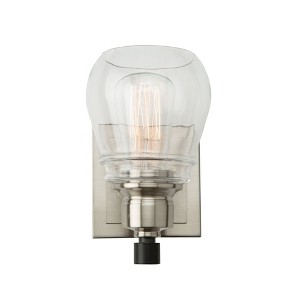 Artcraft Lighting Nelson 1 - Light Sconce in  Black/Brushed Nickel - 1 of 3