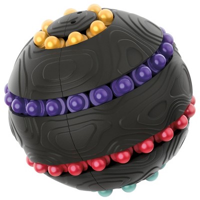Atomix Black Sphere Puzzle Fidget Toy with Colorful Beads