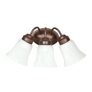 Sunset Lighting 3-Light Bath Vanity Rubbed Bronze Finish. Faux Alabaster Glass - 1 of 4