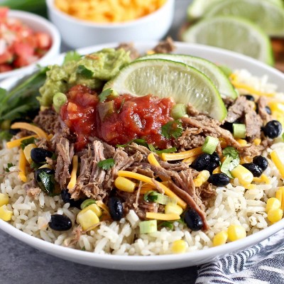 Let's Dish! Frozen Barbacoa Beef Burrito Bowls - 32oz