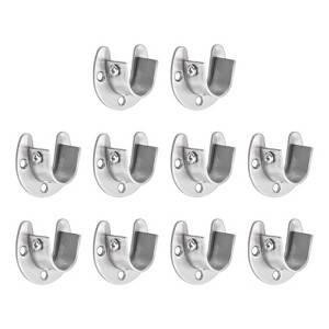 Unique Bargains Stainless Steel U-Shaped Design Closet Rod Brackets - 1 of 4