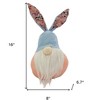 HomeRoots 16" Blue And Pink Fabric Boho Bunny Ears Gnome - 3 of 4