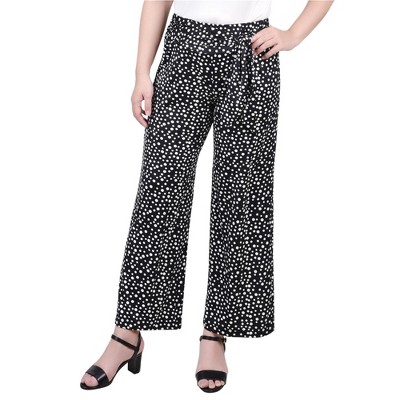NY Collection Womens Crop Pull On Sash Stretch Culottes Dress Pants