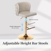 QingMoon Swivel Bar Stools, Adjustable Seat Height Counter Chairs Set of 2 with Footrest, PU Upholstered and Rivet Decoration for Pub, Kitchen Island - 3 of 4
