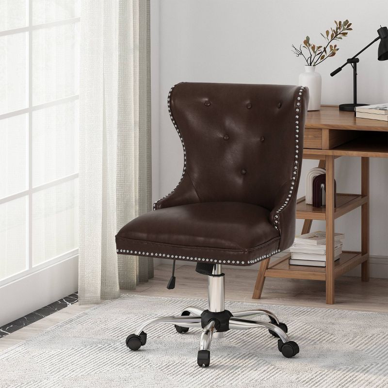 Bedell Contemporary Tufted Swivel Office Chair - Christopher Knight Home, 3 of 9