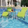 Aluminum Patio Furniture Set of 2 Lounge Chairs + Table - Modern Outdoor Recliners with Textilene Fabric (Green) - 2 of 4