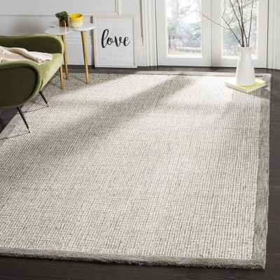 Sage and Ivory Hand-Tufted Wool Abstract 8' x 10' Area Rug