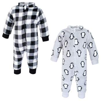 Hudson Baby Unisex Toddler Plush Jumpsuits, Gray Penguin