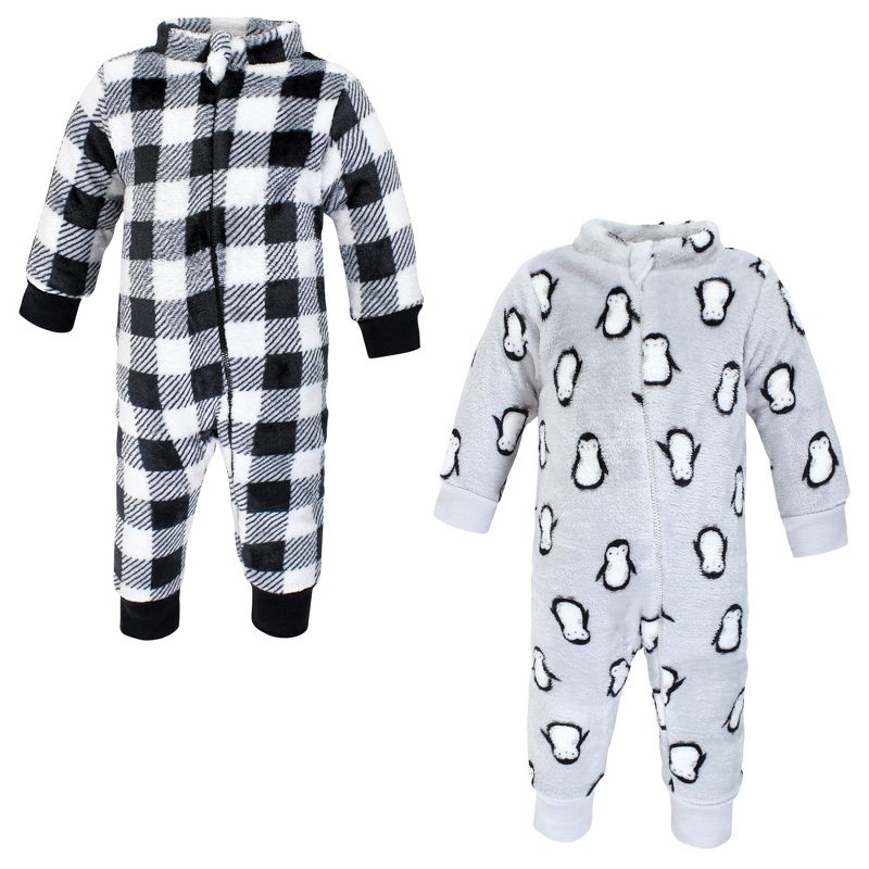 Hudson Baby Unisex Toddler Plush Jumpsuits, Gray Penguin, 1 of 5
