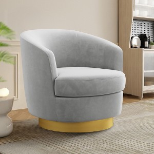 Likepay Velvet Swivel Accent Chair Barrel Chair, 360° Swivel Chair, Makeup Vanity Stool Modern Accent Chair for Living room Bedroom - 1 of 4